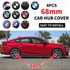 4 szt. 68mm Naklejki Emblematy na Dekielki Piast Kół Samochodowych Styling Dla BMW M Performance Serii 1 3 5 7 X1 X2 X3 X4 X5 X6 X7 M3 M5 M7