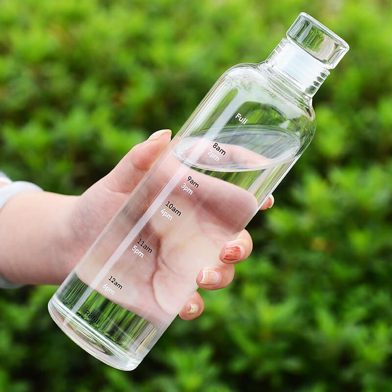 Ting Le Time Marker Borosilicate Glass Water Bottle