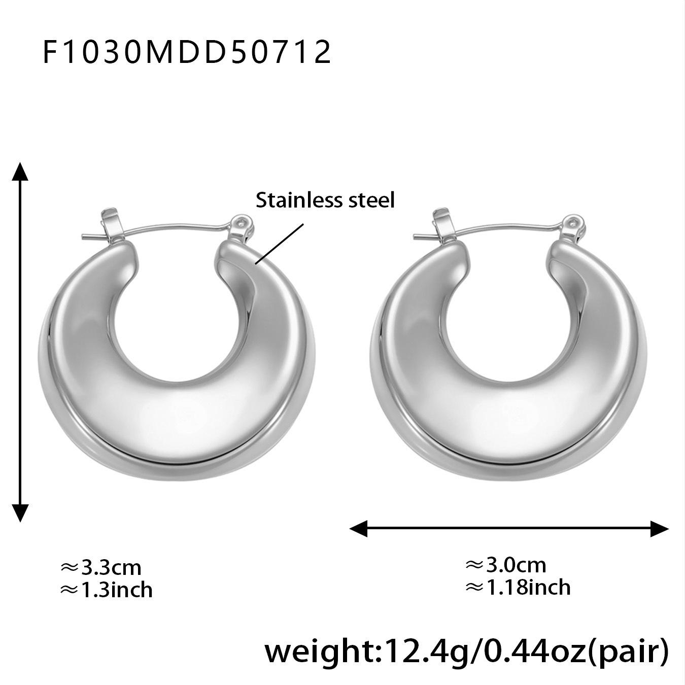 Qiong Yao Smooth Geometric 18K Gold-Plated Stainless Steel Colorfast Earrings