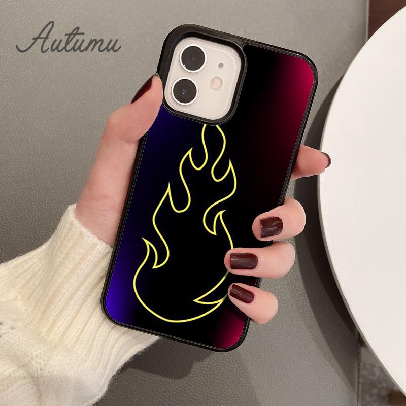 Flame Trendy Phone Case for iPhone 11 12 13 14 Pro Max Mini X XR XS SE 2020 5 6S 7 8 Plus Samsung Galaxy S21 S22 Cover Shell