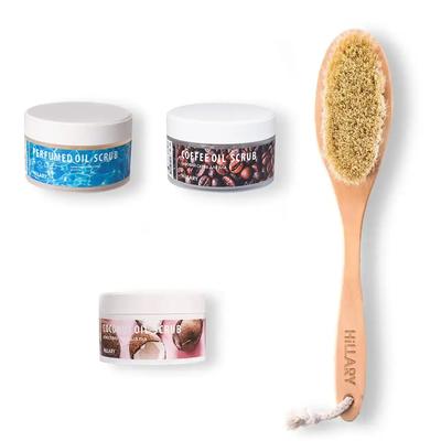 Set of Salt Scrubs + Massage Brush for Dry Massage Sisal