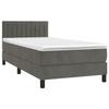 3141396 vidaXL Lit à sommier tapissier et matelas Gris foncé 90x190 cm Velours