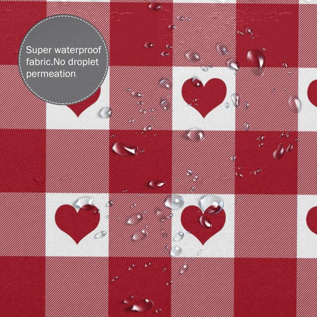 Valentines Shower Curtain Bathroom Love Farmhouse Holiday Bathroom Decor 72x72 Inches with 12 Hooks