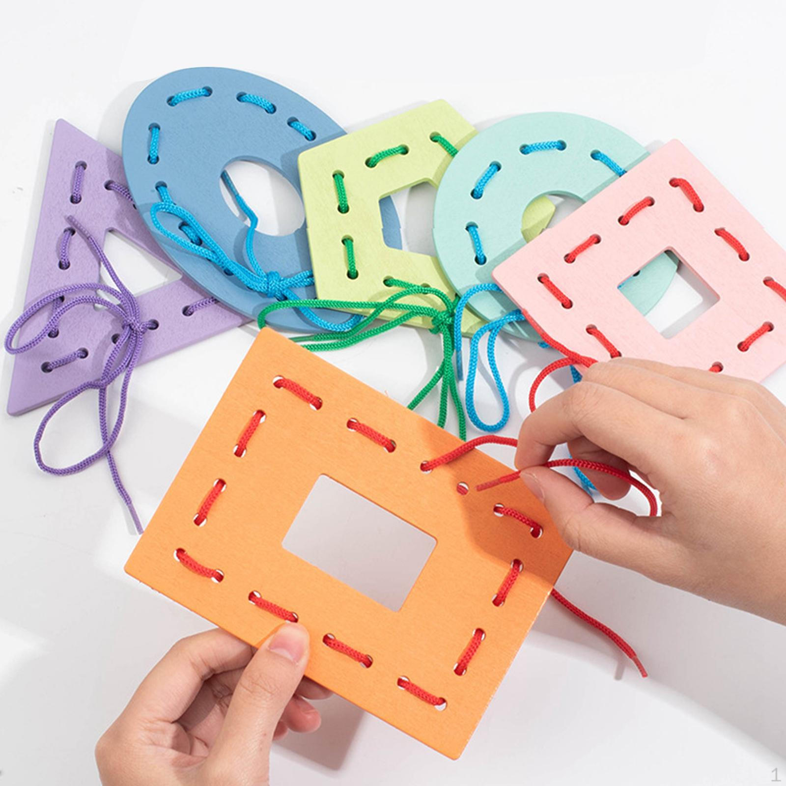 

Wooden Lacing Toy Educational Easy to Use Durability Early Development Professional Premium Learning