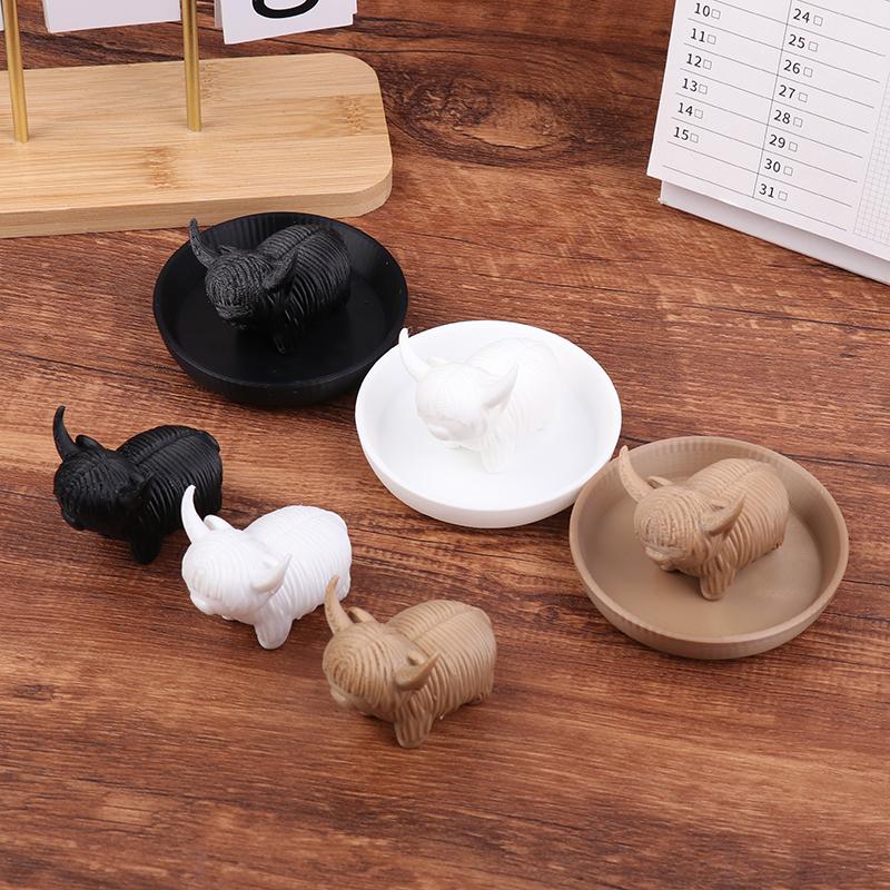 Highland Cow Ring Earring Holder Jewelry Stand Home Office Desktop Ornament Decoration Gifts