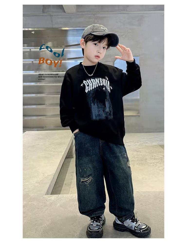 2025 Boys' Autumn Street Style Sweatshirt – Trendy Fashion for Toddlers & Kids