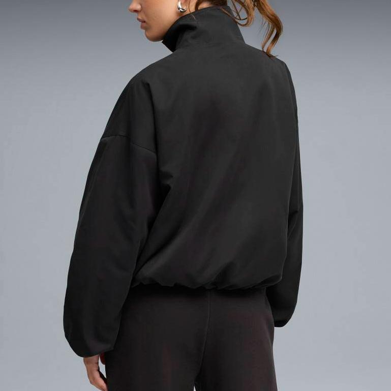 Puma FW25 Style Loose Pleated Vintage Stand Collar Zip Long Sleeve Jacket Women jackets 63689601