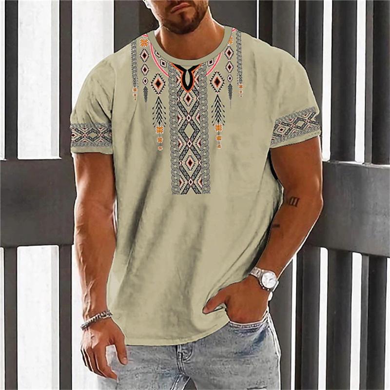 Ethnic style 3D printed men's T-shirt
