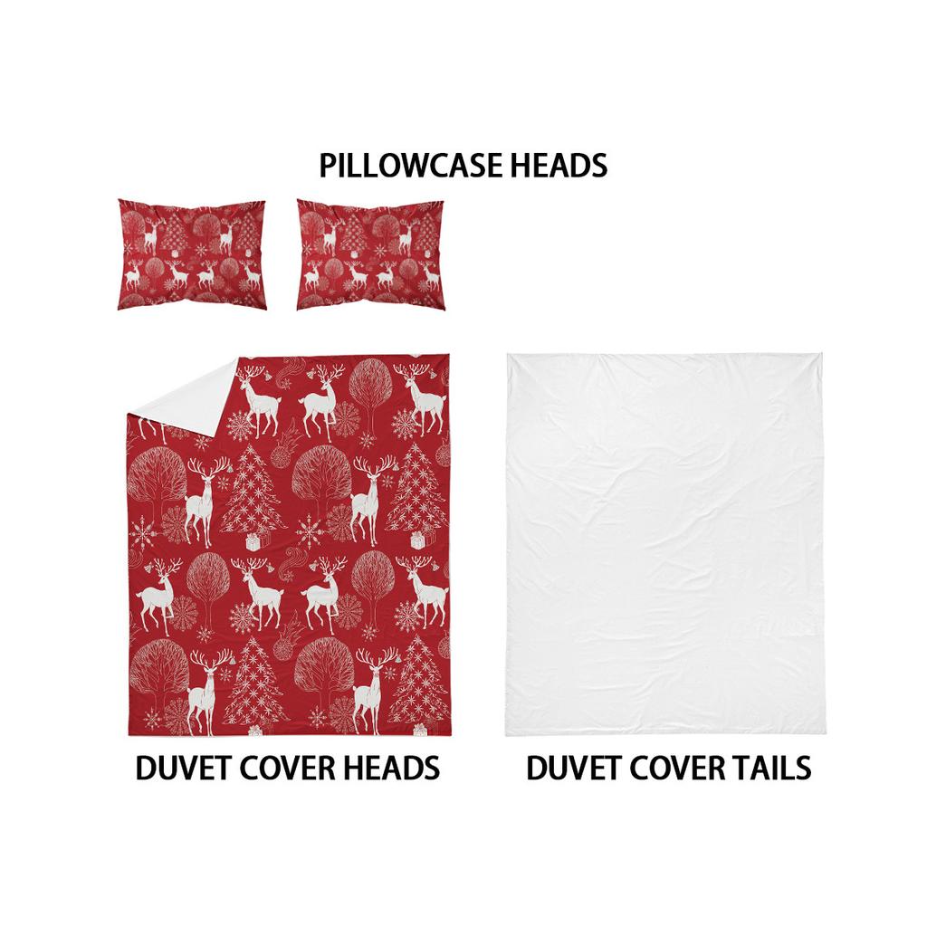 Santa Claus Digital Printed Polyester Three-Piece Quilt Cover Bedding Quilt Cover Pillowcase Distribution