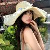 Flower Vacation Beach Cap Breathable Woven Sun Cap Sweet Lafite Straw Hat  Masquerade