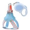 Set Pettorina e Guinzaglio per Cani Traspirante Senza Strangolamento Step-in Pettorina a Gilet per Cani Piccoli Pettorina Regolabile per Cuccioli Rosa Blu Giallo