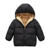 Kids Winter Warm Plush Hooded Coat Solid Color Children's Down Padded Jacket