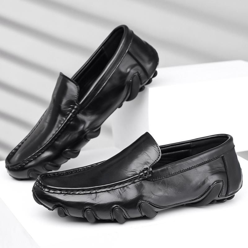New Arrival Man Casual Shoes Handmade Genuine Leather Loafers Comfortable Men Slip on Flats Soft Moccasins Outdoor Hiking Shoes