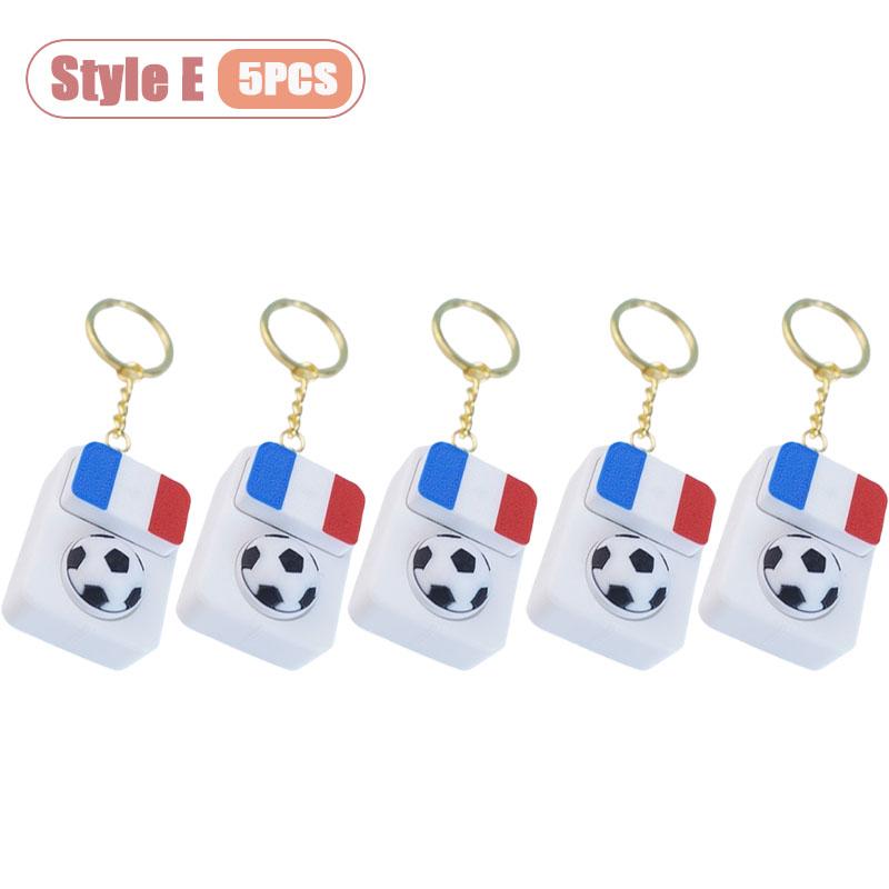 1-10PCS Soccer Fan Collectible Keychain Spinning Clicker Stress Relief Fidget Toy with Flag Pendant Memorial Gift