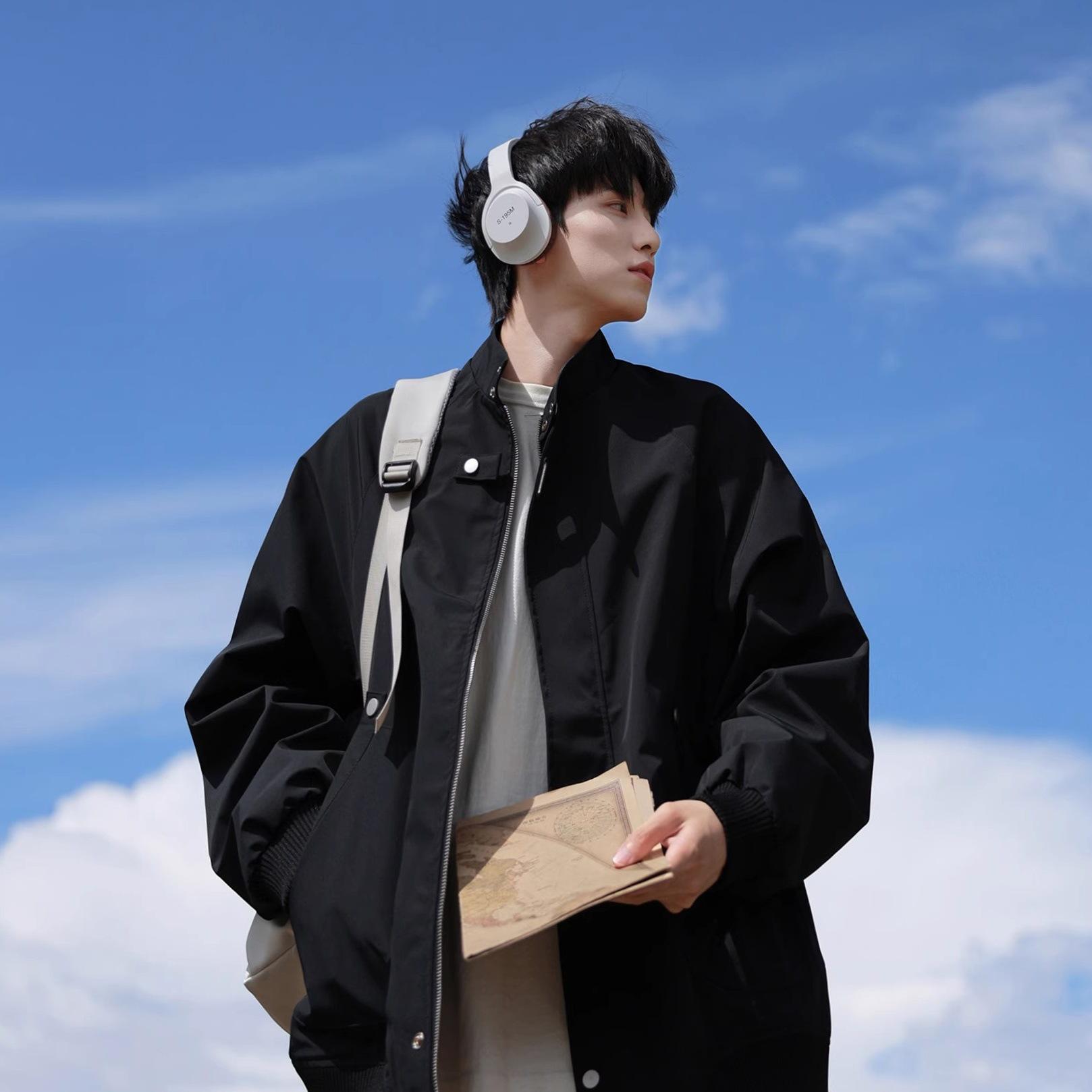 Men s Trendy Japanese Stand Collar Workwear Jacket - Autumn Collection XXL