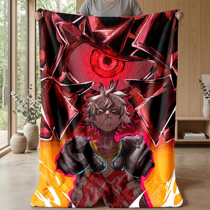 GachiakutaPrinted Flannel Blanket Cozy Skin-Friendly Warm Throw for Couch Bed Indoor Daily Use