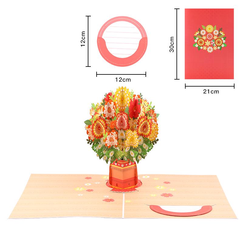 Popular 3D Handmade Christmas Bouquet Greeting Card