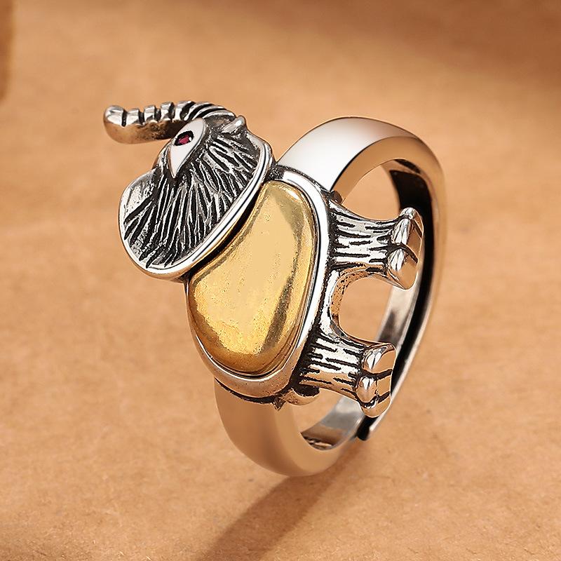 Der Kleine Elefantenring Damen Klein Und Exquisit Retro Trend Öffnung Kann Verstellen Nischendesign Sensorring