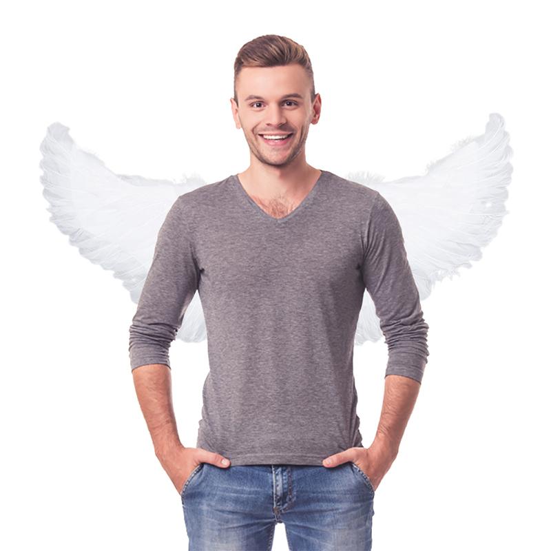 Swallow Shape White Angel Feather Wings With Elastic Straps For Kids Party Cosplay Halloween Birthday Decoration