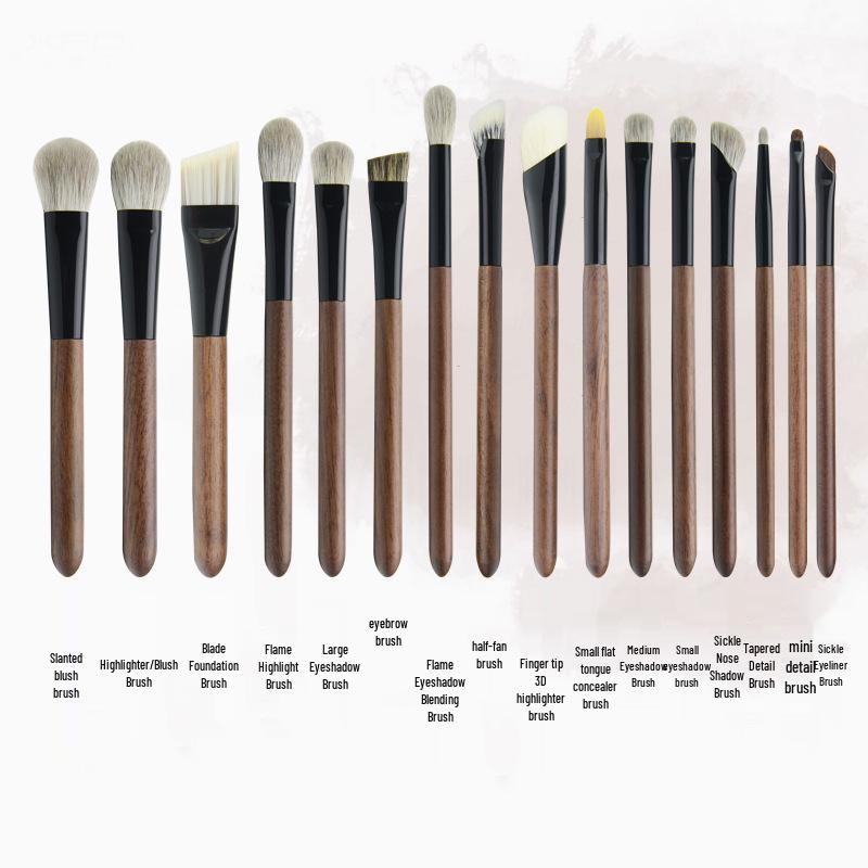 Phoenix Hall Bamboo Makeup Brush Set - Includes Small & Large Animal Hair Eyeshadow Brushes, Snow Fox Hair for Blending Detail.