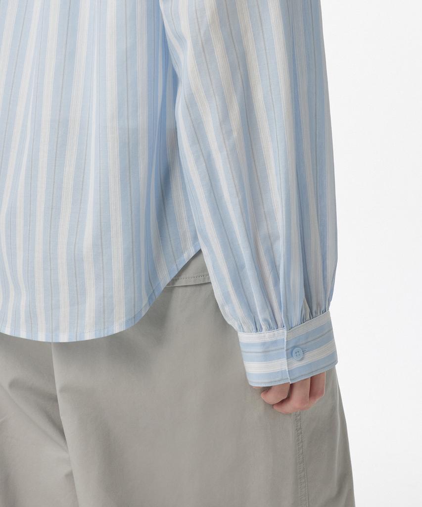 MUSINSA STANDARD WOMAN Women'S Relaxed Multi-Stripe Shirt [Light Blue]