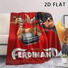 1 Stück Ferdinand-Print Flanelldecke, Hohe Qualität, Bequem für alle Jahreszeiten, Heimdekoration, Wärme und Komfort, Perfekt für Weihnachtsgeschenke