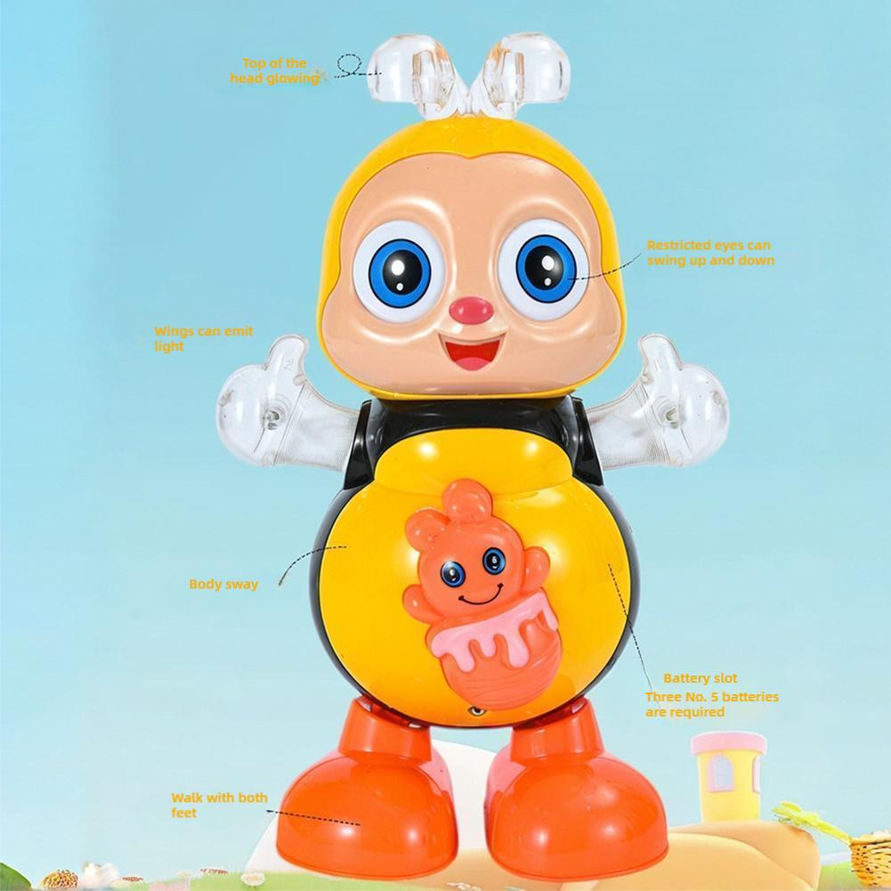 Dancing Bee Electric Toys with Musical and Lights Electronic Cartoon Bee Preschool Learning Toys Dancing animal Bee Singing toy