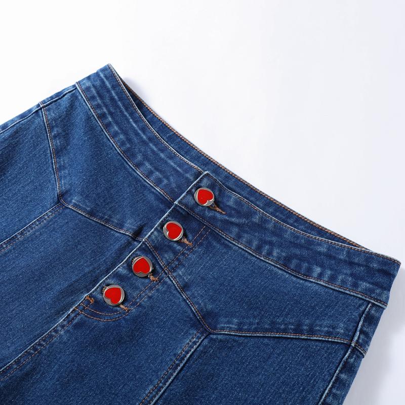Ensembles décontractés en denim pour femmes, vestes slim à revers et manches bouffantes, pantalons droits taille haute, mode printemps 2025, ensemble 2 pièces pour femme