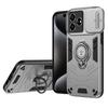 KEYSION Shockproof Armor Case for ZTE Axon 60 Silicone+PC Slide Camera Protection Ring Stand Phone Cover for ZTE Axon 60 Lite