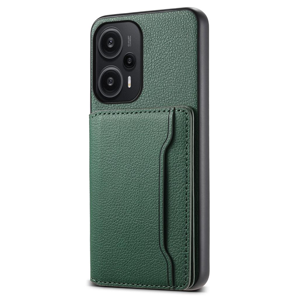 For Xiaomi Redmi Note 12 Turbo/Poco F5 5G Case Anti-dust Calf Texture Card Slots Phone Protective Cover