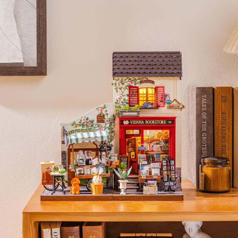 ROBOTIME Rolife 3D Puzzles Vienna Bookstore DIY Miniature House DG183
