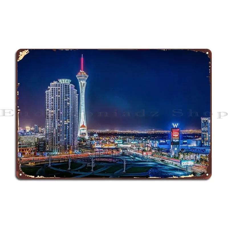 Las Vegas Usa Nevada City Metal Sign Garage Bar Cave Bar Create Cinema Tin Sign Poster 20x30cm(7.8x11.8inch)