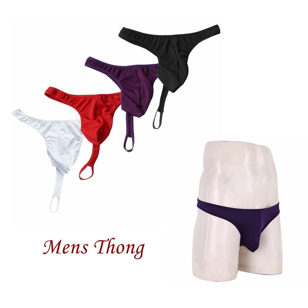 Men's Sexy Pouch Thong Bikini Briefs O-Ring Enhance Jockstrap T-Back Underwear