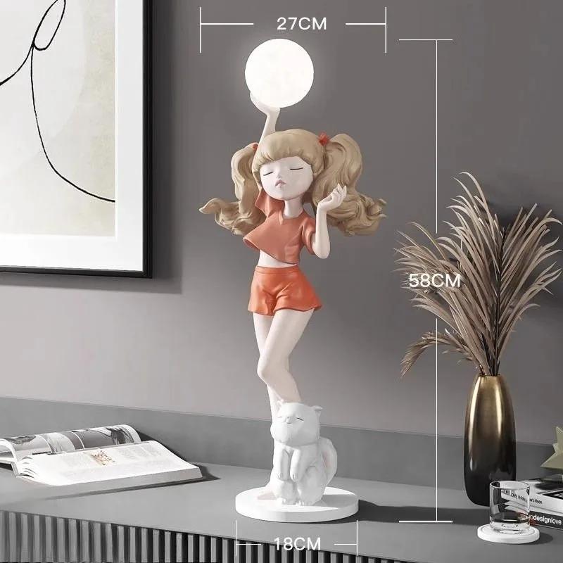 Creative Glowing Figurines Human Animal Theme Mini Statue Resin Material Craft Ornament Indoor Living Bedroom Home Decoration Cr