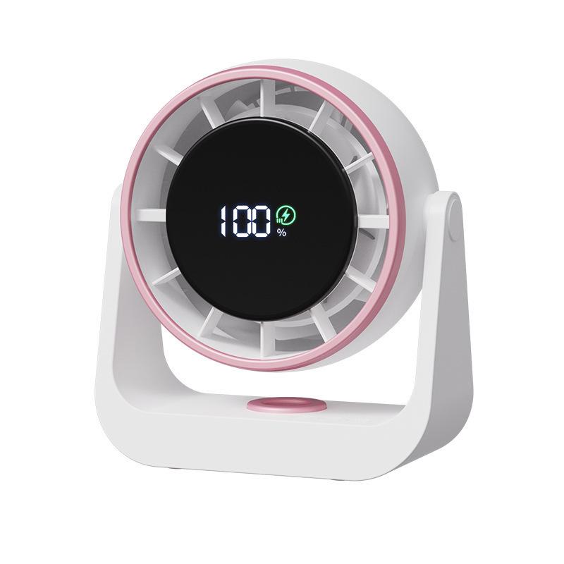 

Compact Wall/Desktop Fan with LED Display & Rechargeable Battery for Dorm, Office, Home, Kitchen – Enhances Air Circulation, Turbine Design. 18.8*9.6*21.2cm
