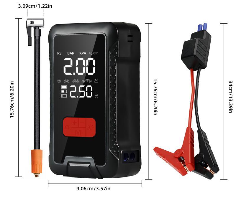 All-in-One Wireless Digital Display Power Bank & Inflatable Tire Pump Car V Inflatable Pump