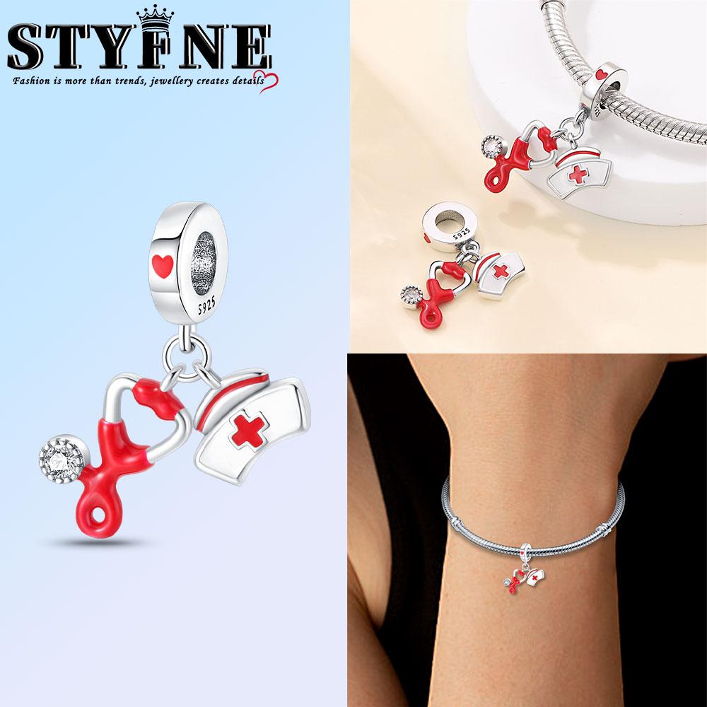 Eleganti Charms e Perline in Rame 100% Serie Professioni Medico Pittore Musicista Infermiere Adatti a Braccialetti Originali Gioielli Fai da Te