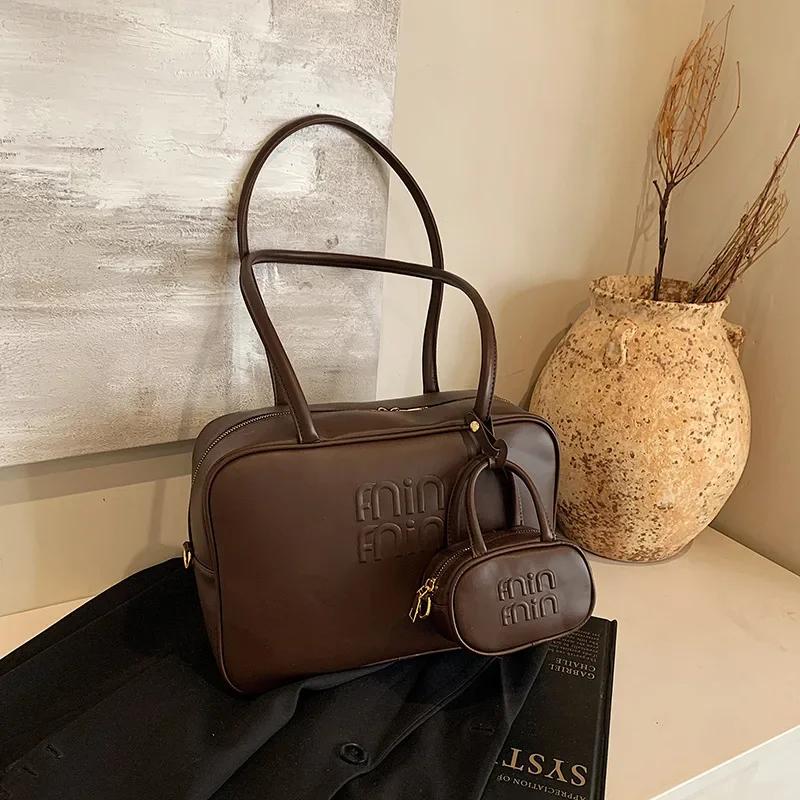 Autumn Winter Retro Crossbody Shoulder Bags,Women Commuting Handbag Niche Designer Pillow Bag