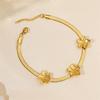 Non-Fading 18K Gold Titanium Steel Anklet, Versatile Flower Design for Women