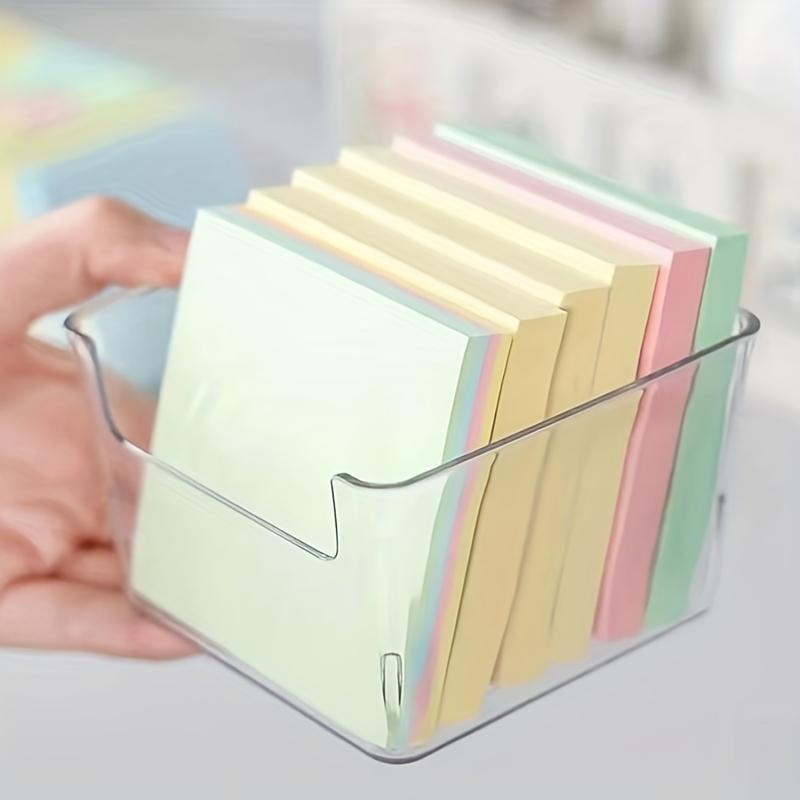 1pc Clear Sticky Note Storage Box, Small Plastic Storage Box, Storage Organizer For Home And Office
