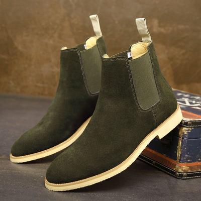 Pánské retro semišové boty Chelsea z pravé kůže pánské módní kotníkové boty pánské ležérní britský styl krátké boty vysoké boty