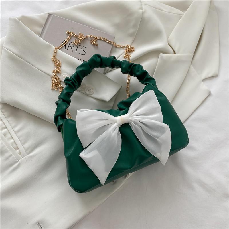 This year's popular small bag women's 2025 new fashion trend chain crossbody cute bow shoulder armpit bag