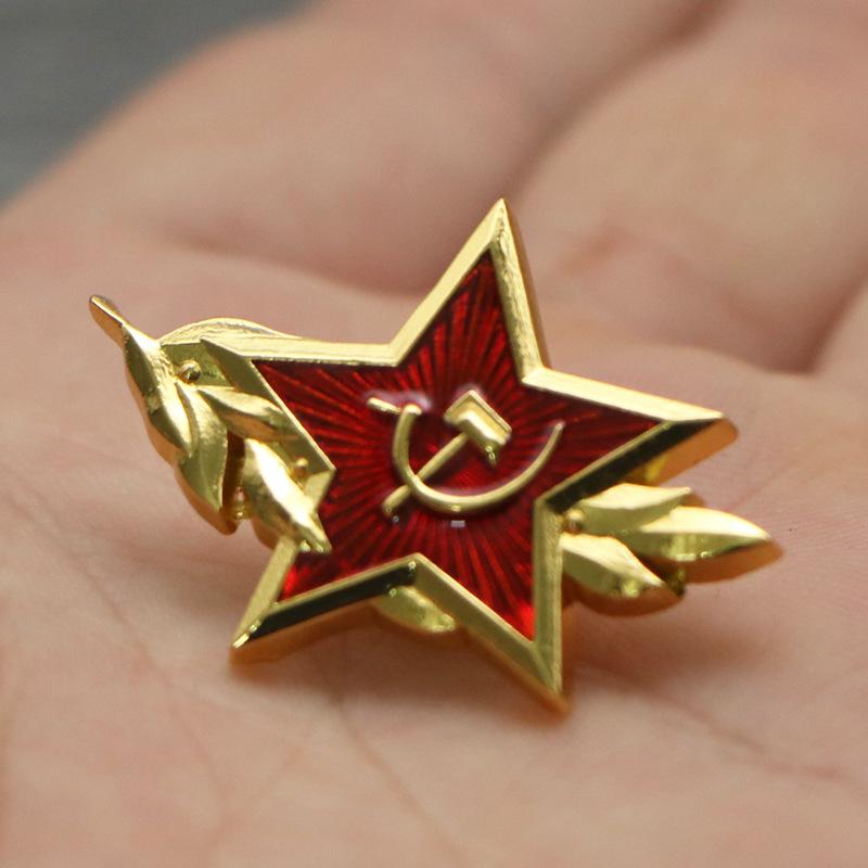 CCCP Soviet Communist Brooch, Retro, Hammer, Sickle, Red Five-star Emblem, Medal, Christmas Gift, Stocking Stuffers