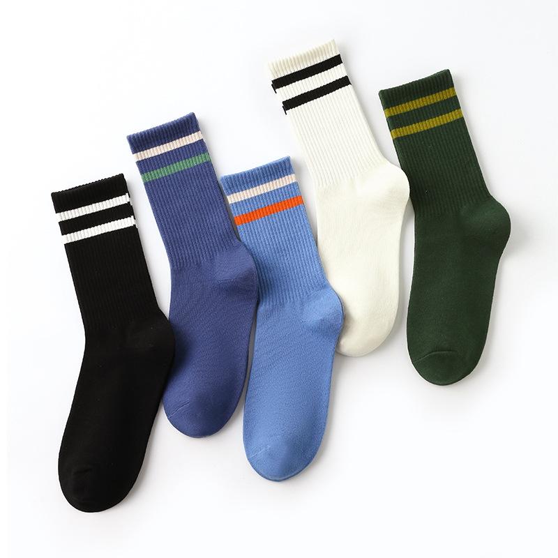 5 Pairs of Female Spring and Summer Simple Pure Color Sports Breathable Boneless Tube Socks