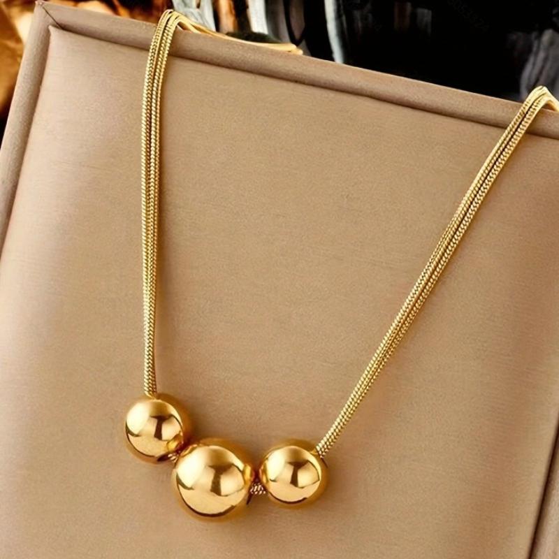 

Europe and The United States Fashion Round Bead Pendant Necklace, Women s Personalized Trend Zircon Accessories