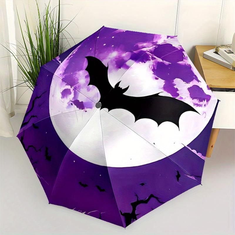 1pc Moon Bat Automatic Open/close Umbrella, 8-Rib Sturdy Structure, Portable Travel Umbrella, Parties, Everyday Use, Outdoor Accessory, Arti