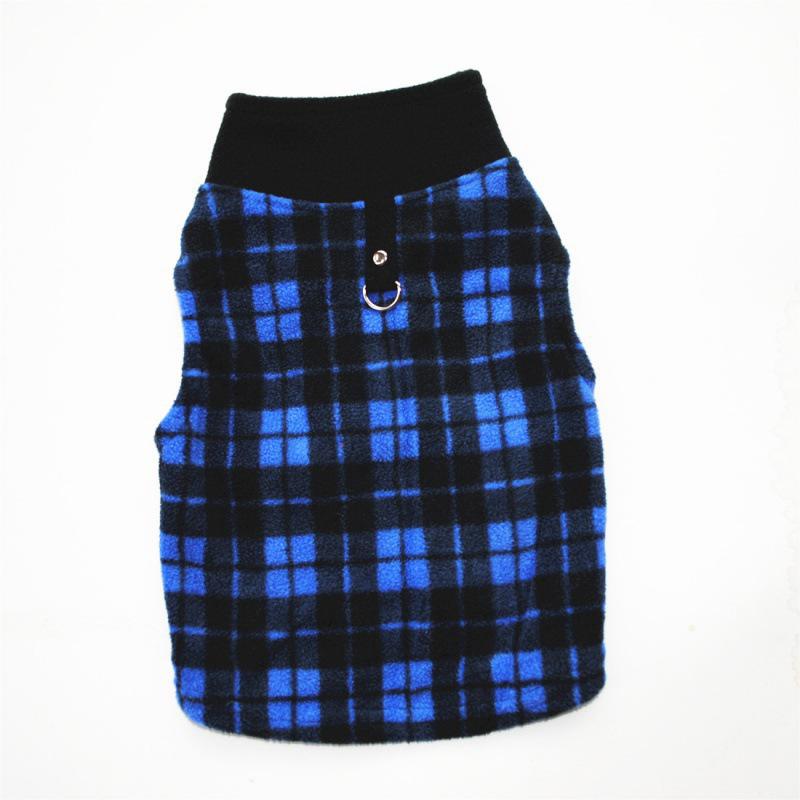 Large Dog Autumn/Winter Fleece Coat with Traction Buckle and Stand Collar