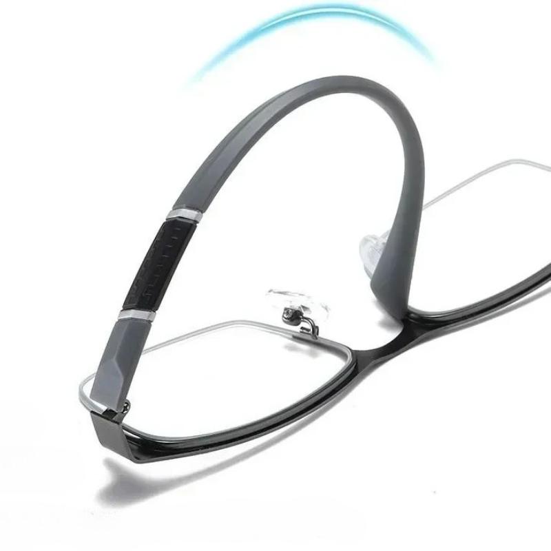 TR90 Classic Semi Semi-rimless Metal Business Reading Glasses for Woman Man Vintage Style Eyeglasses Powers From +1.0 To +4.0