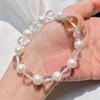 Natural Freshwater Pearl White Crystal Citrine Design Bracelet Bracelet.
