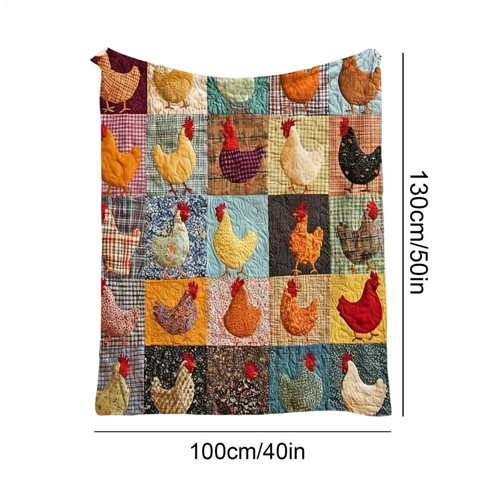 Rooster Blanket Soft Breathable Quilt Machine Washable Quilt Cute Chicken Quilt For Family Friend Sofa Bed Indoor Home Bedroom